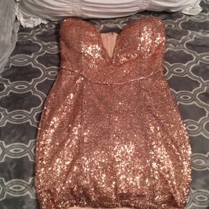 Rose gold sparkly bodycon dress